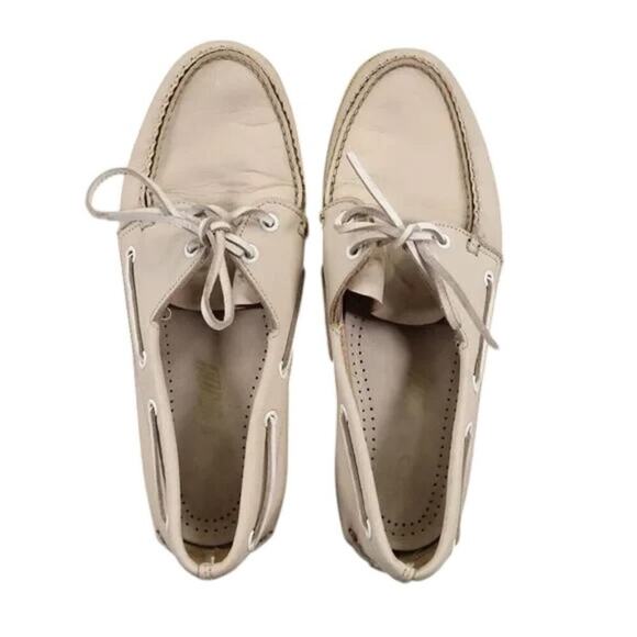 Norsport Shoes Men 8.5 Boat Moc 2 Eye Leather Vintage Nordstrom Beige USA Preppy main image 13